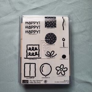 Stampin' Up! Polka Dot Party Set Of 11 Rubber Stamps New In Package